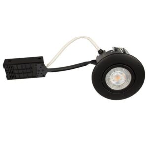 Scan Products Luna quick install 230v dimmable flicker free gu10 5w 2700k 370lm ip44 matt black round