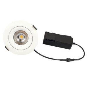 Scan Products Sabina lp 230v dimmable flicker free 5.4w 2700k cri90 400lm ip44 matt white round