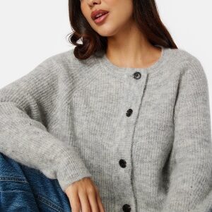 SELECTED FEMME Slflulu LS knit short cardigan Light Grey Melange M