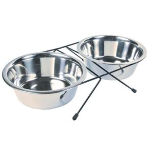 Trixie Bowl set stainless steel/metal 2 × 1.8 l/ø 21 cm/44 × 9 × 23 cm