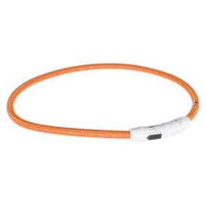 Trixie Flash light Tape USB TPU/nylon L-XL: 65 cm/ø 7 mm orange