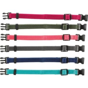 Trixie Junior Set of puppy collars M-L: 22-35 cm/10 mm 6 pcs. fuchsia graphite indigo forest coral ocean