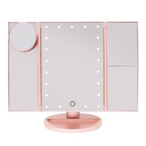 UNIQ Hollywood trifold make up spejl - rose gold
