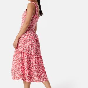 VERO MODA Menny SL Smock Calf Dress Red/Patterned XS