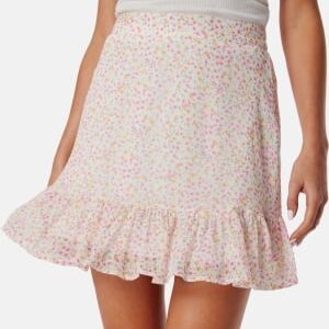 VERO MODA Vmsmilla high waist short skirt White/Pink/Floral XL