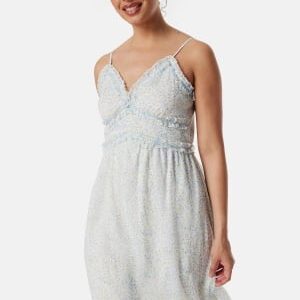 VERO MODA Vmsmilla singlet V frill dress White/Blue/Floral M