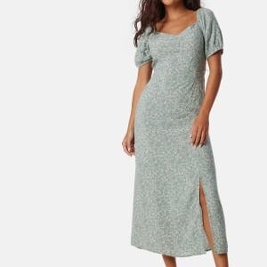 VILA Vikata S/S midi dress Green Milieu / White Flower 38