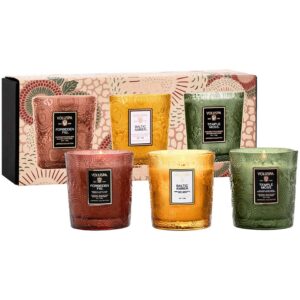 Voluspa 3 x Demi Candle Set Forbidden Fig, Baltic Amber, Temle Moss - 3x156 g