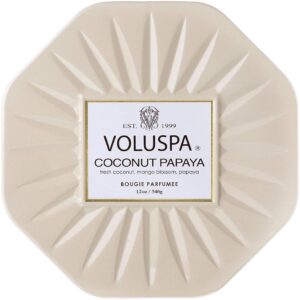 Voluspa Vermeil Coconut Papaya Candle Octogon Tin Lys 340 g - 340 g