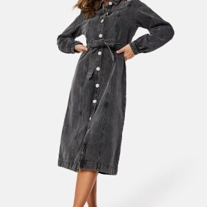 Y.A.S Karina Midi Denim Dress Black Detail:Washed S