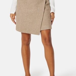 Y.A.S Summer HW Short Wool Mix Skirt Toasted Coconut XS