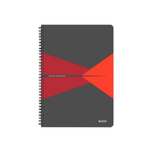 Leitz Notatbok Office PP A4 Linjer 90g/90 ark Rød