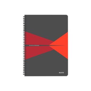 Leitz Notatbok Office PP A4 Ruter 90g/90 ark Rød