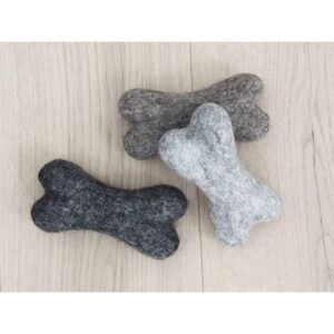 Wooldot - Toy Dog Bones - Charcoal Grey - 14x7x5cm