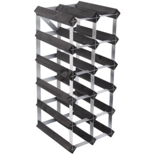 Traditional Wine Racks Vinstativ Påbyggingsbart 15 flasker Black Ash