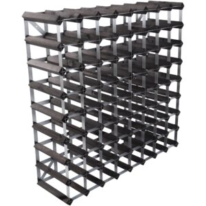 Traditional Wine Racks Vinstativ Påbyggingsbart 72 flasker Black Ash