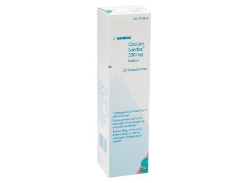Calcium-Sandoz Kalsium 500 mg 20 brusetabletter