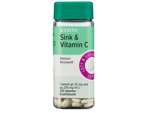 Gevita Sink & Vitamin C 120 tabletter