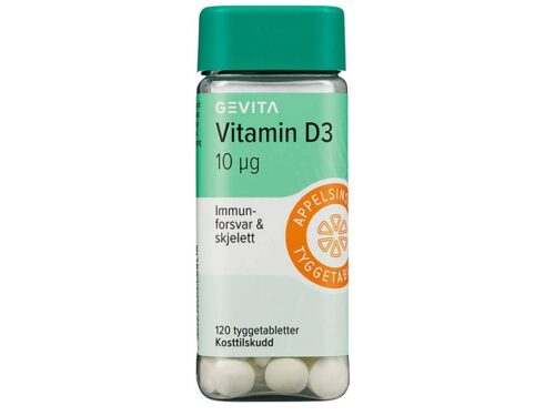 Gevita Vitamin D3 10 µg 120 tyggetabletter