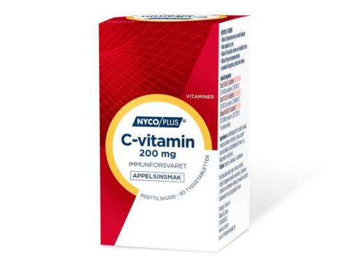 Nycoplus C-vitamin Appelsin 200 mg 80 tyggetabletter