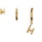 Orelia Stud Hoop Ear Party Initial H – Pale Gold 5055509428805