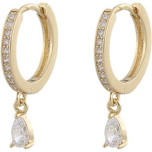 Snö of Sweden Camille Drop Ring Ear Gold/Clear 7323160704704