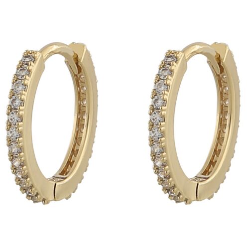 Snö of Sweden Hoop Earrings Gold/Clear 7323160715625