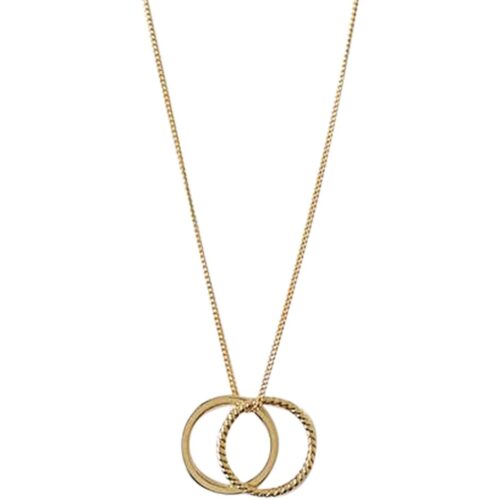 Orelia Rope Double Ring Short Necklace Pale Gold 5055509417960