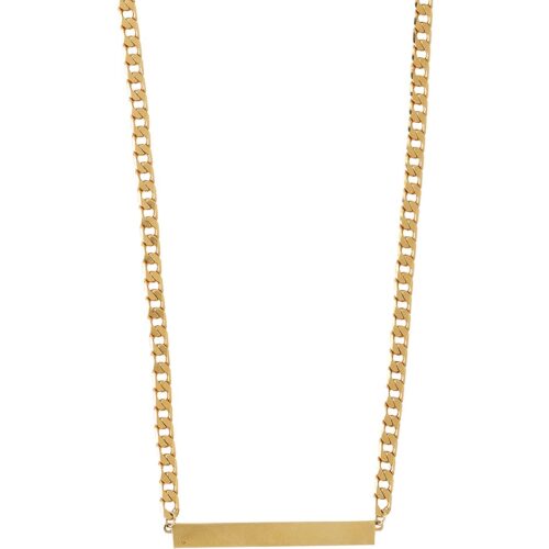 Orelia Flat Curb Bar Necklace Pale Gold 5055509419094