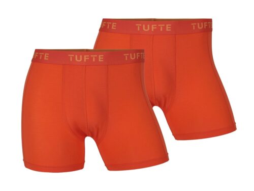 Tufte Herre Boxer Briefs Blazing Orange 2pk Str S 7071812069984