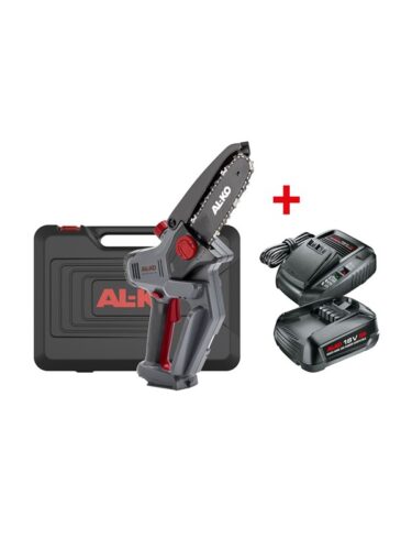 AL-KO 18 V BOSCH HOME AND GARDEN COMPATIBLE batteridrevet mini kjedesag CSM 1815 inkl. 1 batteri og lader – 4003718064254