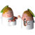 Alessi Porselensfigurer Engler 2stk Håndmalte harpe – 8003299359899