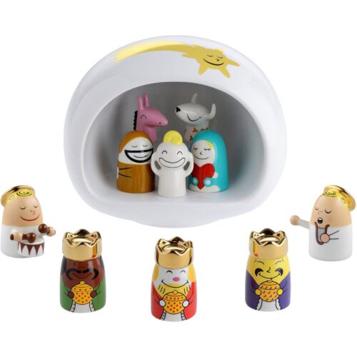 Alessi Prespe Porselensfigurer Gruppe gull – 8003299404872