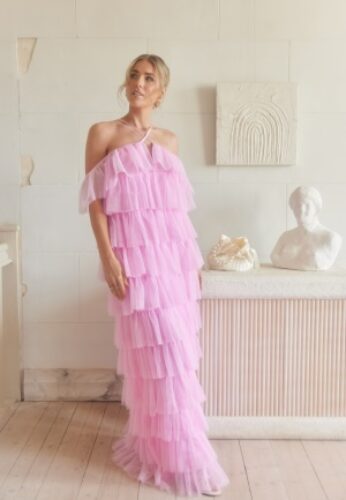 Andrea Norrman X Bubbleroom Andrea Tulle Maxi Dress Pink 34 – 7333340311592