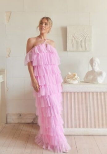 Andrea Norrman X Bubbleroom Andrea Tulle Maxi Dress Pink 36 – 7333340311608