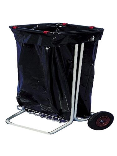 Antalis Rubbish bag holder silver 4 wheels without lid – 5703538055898