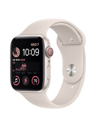 Apple Watch SE (2022) GPS + Cellular 44mm Starlight Aluminium Case with Starlight Sport Band – 0194253165248