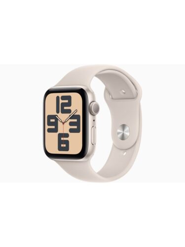 Apple Watch SE (2023) GPS 44mm – Starlight Aluminium Case with Starlight Sport Band – S/M – 0194253771135