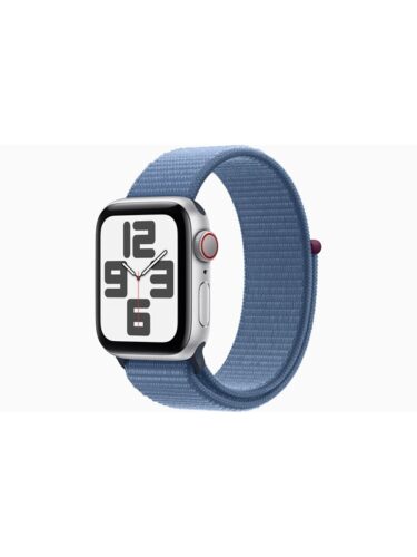 Apple Watch SE (2023) GPS + Cellular 40mm – Silver Aluminium Case with Winter Blue Sport Loop – 0194253792550