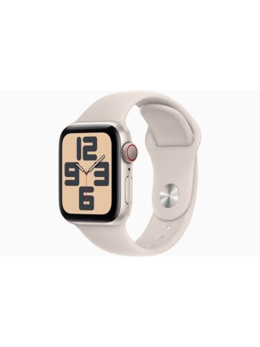 Apple Watch SE (2023) GPS + Cellular 40mm – Starlight Aluminium Case with Starlight Sport Band – M/L – 0194253790150