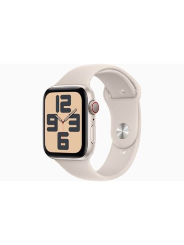 Apple Watch SE (2023) GPS + Cellular 44mm – Starlight Aluminium Case with Starlight Sport Band – M/L – 0194253793236
