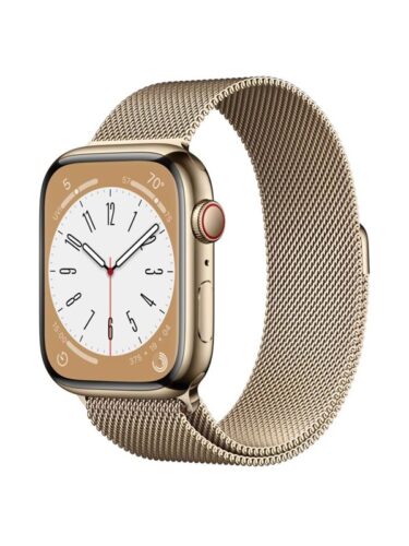 Apple Watch Series 8 GPS + Cellular 45mm Gold Stainless Steel Case with Gold Milanese Loop – 0194253182894