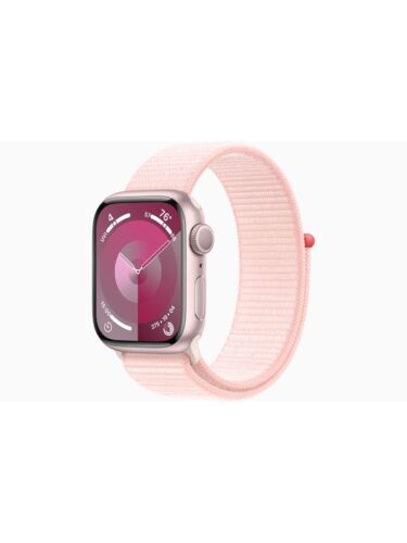 Apple Watch Series 9 GPS 41mm – Pink Aluminium Case with Light Pink Sport Loop – 0194253818229
