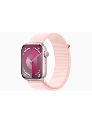 Apple Watch Series 9 GPS 45mm – Pink Aluminium Case with Light Pink Sport Loop – 0194253822660