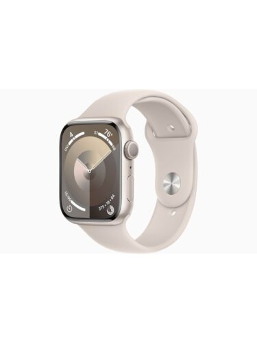 Apple Watch Series 9 GPS 45mm – Starlight Aluminium Case with Starlight Sport Band – S/M – 0194253818595