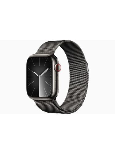 Apple Watch Series 9 GPS + Cellular 41mm – Graphite Stainless Steel Case with Graphite Milanese Loop – 0194253846253