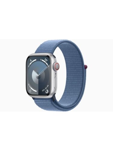 Apple Watch Series 9 GPS + Cellular 41mm – Silver Aluminium Case with Winter Blue Sport Loop – 0194253842415