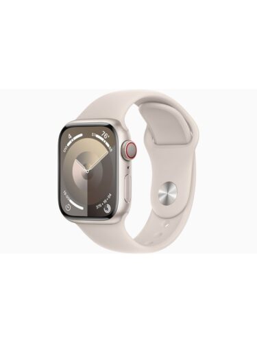 Apple Watch Series 9 GPS + Cellular 41mm – Starlight Aluminium Case with Starlight Sport Band – S/M – 0194253839859