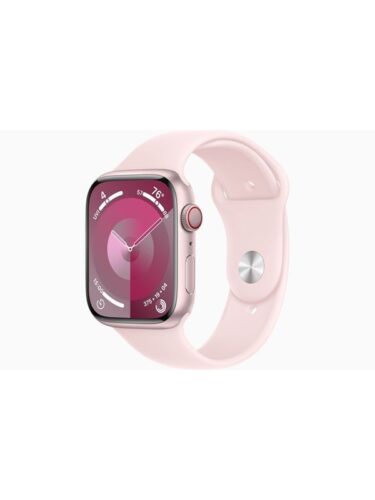 Apple Watch Series 9 GPS + Cellular 45mm – Pink Aluminium Case with Light Pink Sport Band – S/M – 0194253850250