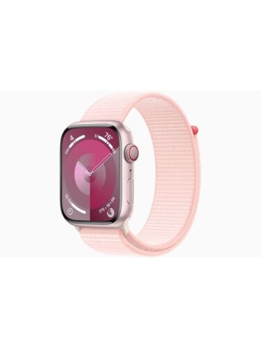 Apple Watch Series 9 GPS + Cellular 45mm – Pink Aluminium Case with Light Pink Sport Loop – 0194253850892